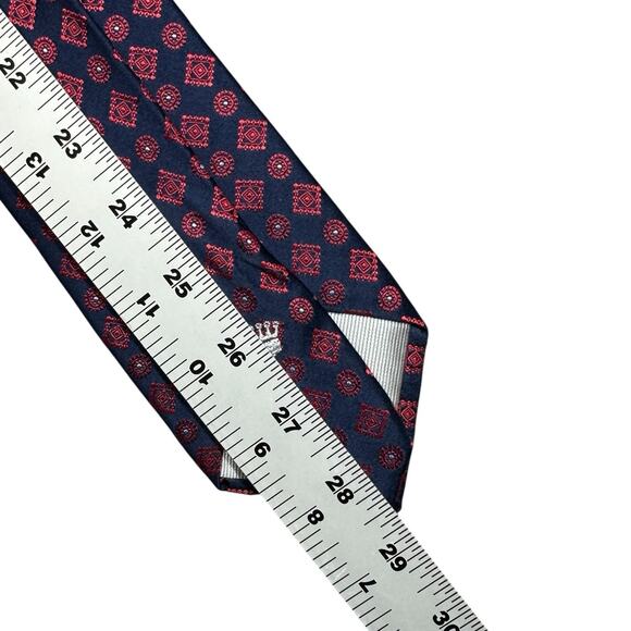 Countess Mara Silk Tie Mens Necktie Blue Red Geometric 57x3 Preppy - Picture 3 of 6